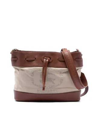 Burberry Pre-Owned レザー トリム キャンバス ドローストリング バケットバッグ - サムネイル1