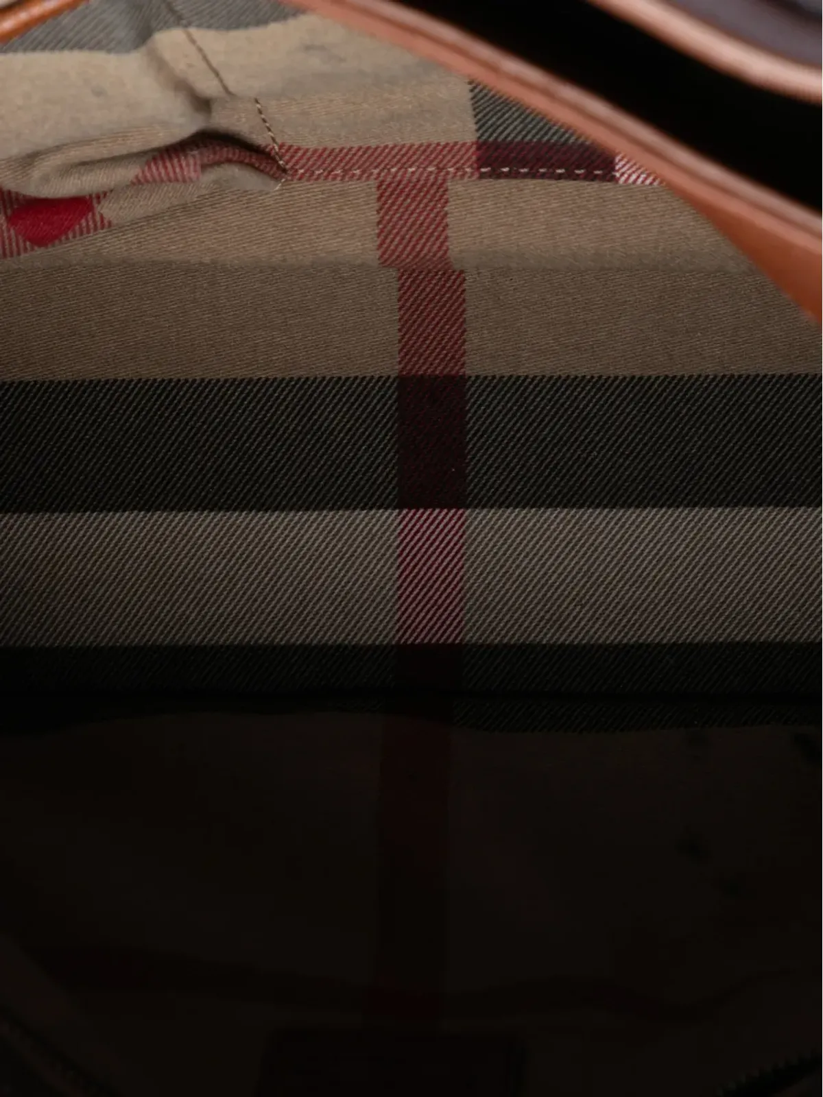 Burberry Pre-Owned レザー トリム キャンバス ドローストリング バケットバッグ - 画像5