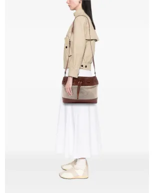 Burberry Pre-Owned レザー トリム キャンバス ドローストリング バケットバッグ - サムネイル2
