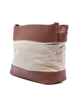 Burberry Pre-Owned レザー トリム キャンバス ドローストリング バケットバッグ - サムネイル3
