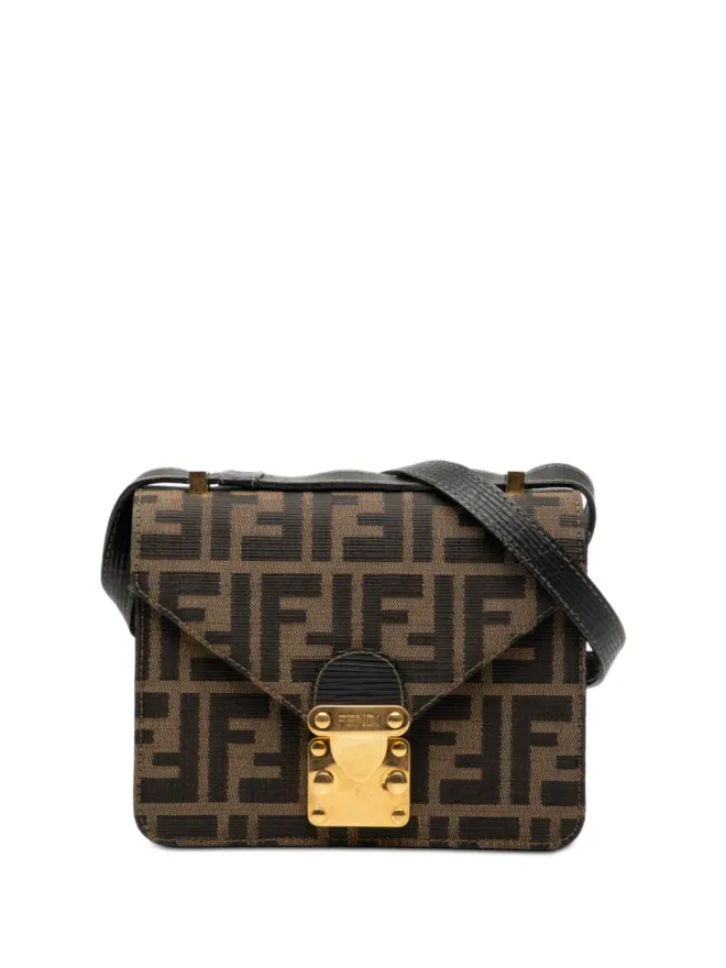 Fendi Pre-Owned Fendi Pre-Owned Zucca キャンバス地フラップ クロスボディバッグ - ブラウンの商品画像