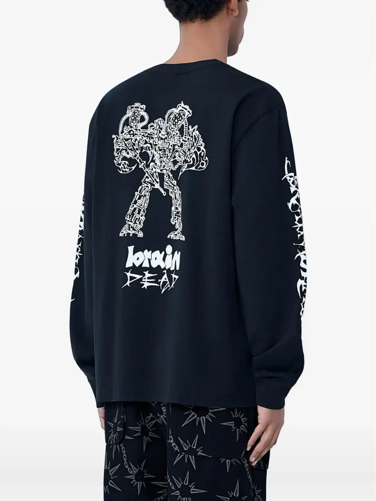 Brain Dead ロゴモチーフ長袖Tシャツ - ブラック - 画像3