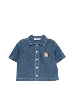 Moschino Kids 刺繍シャツ ブルー - サムネイル1