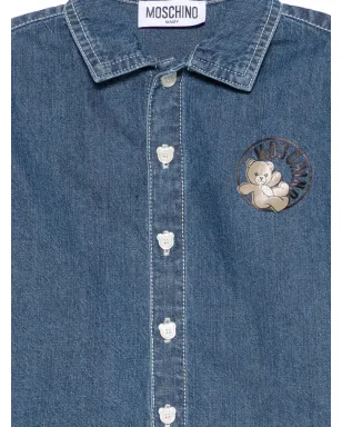 Moschino Kids 刺繍シャツ ブルー - サムネイル3