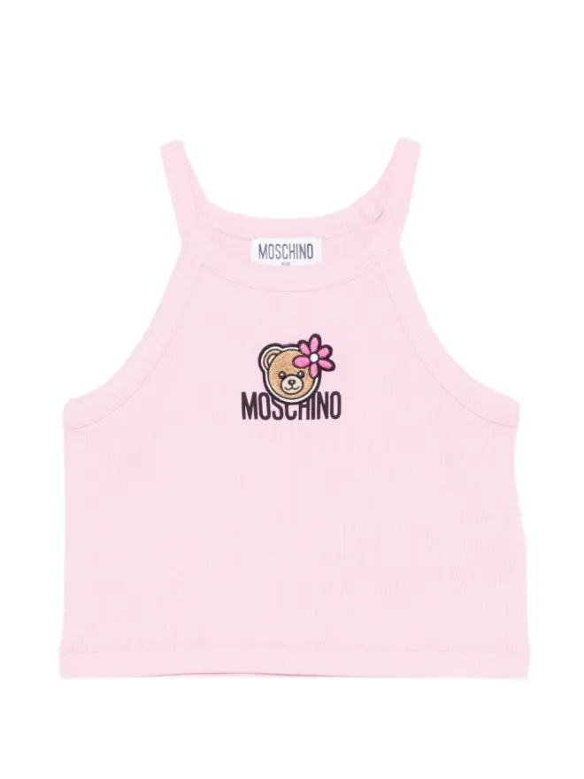 Moschino Kids Moschino Kids ロゴ刺繍タンクトップ - ピンクの商品画像