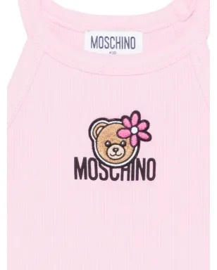 Moschino Kids ロゴ刺繍タンクトップ - ピンク - サムネイル3