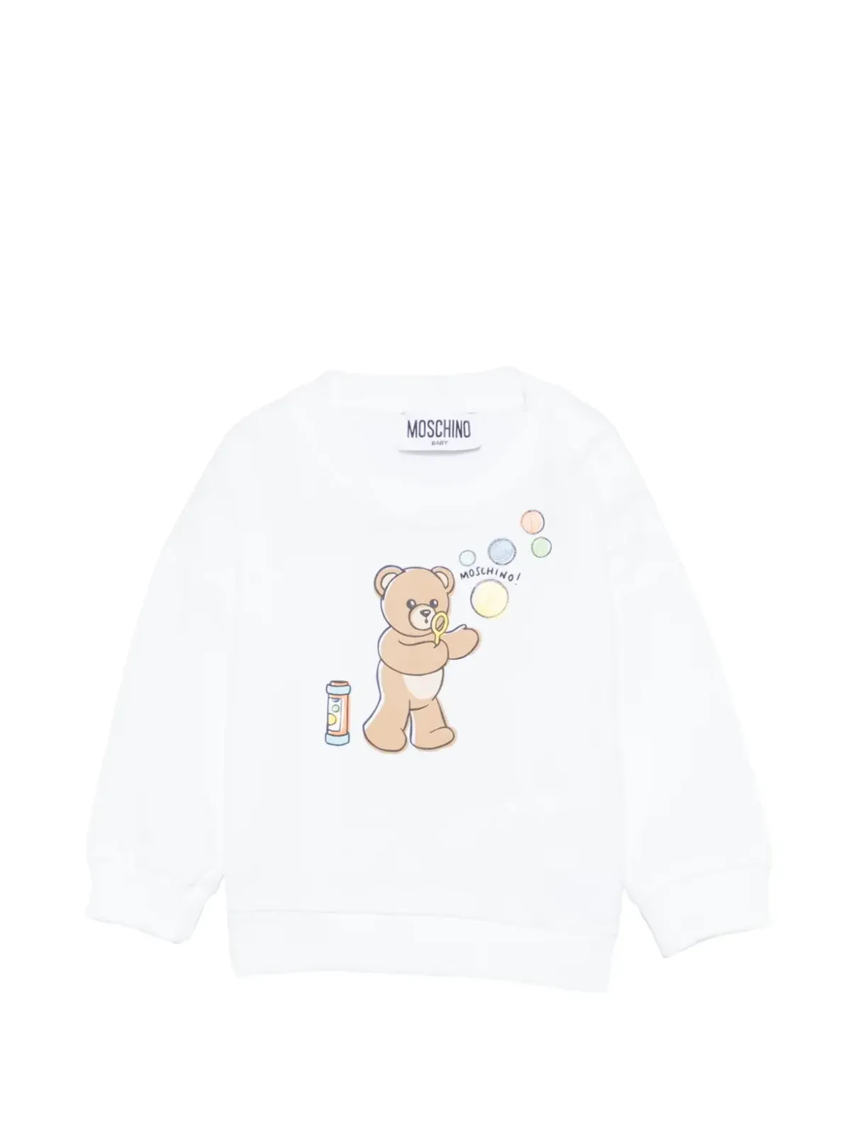 Moschino Kids graphic teddy bear sweatshirt - White - 画像1