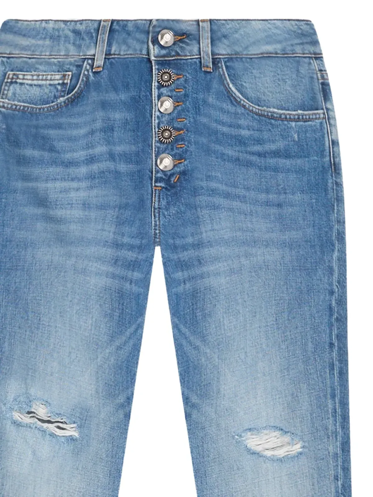 DONDUP ダメージ加工ボタン付きジーンズ - 画像2