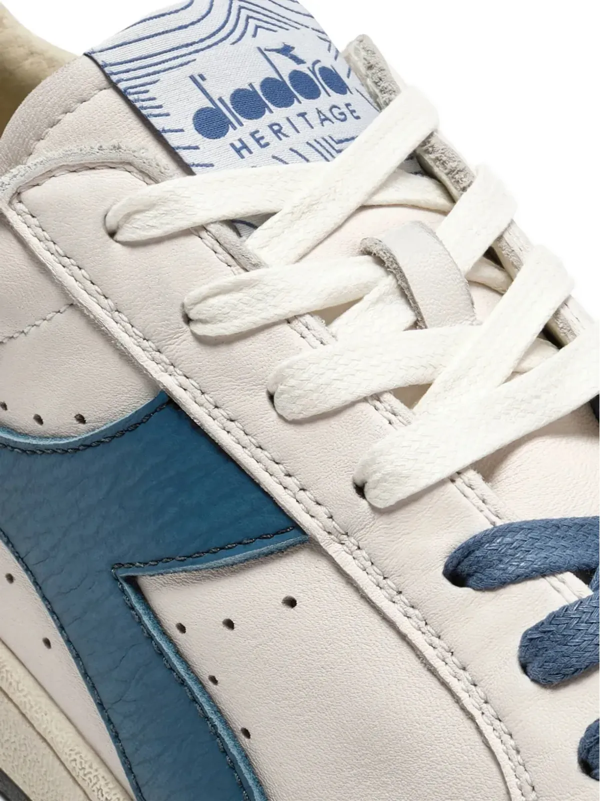 Diadora Prestige ビンテージ レザー スニーカー ホワイト - 画像5