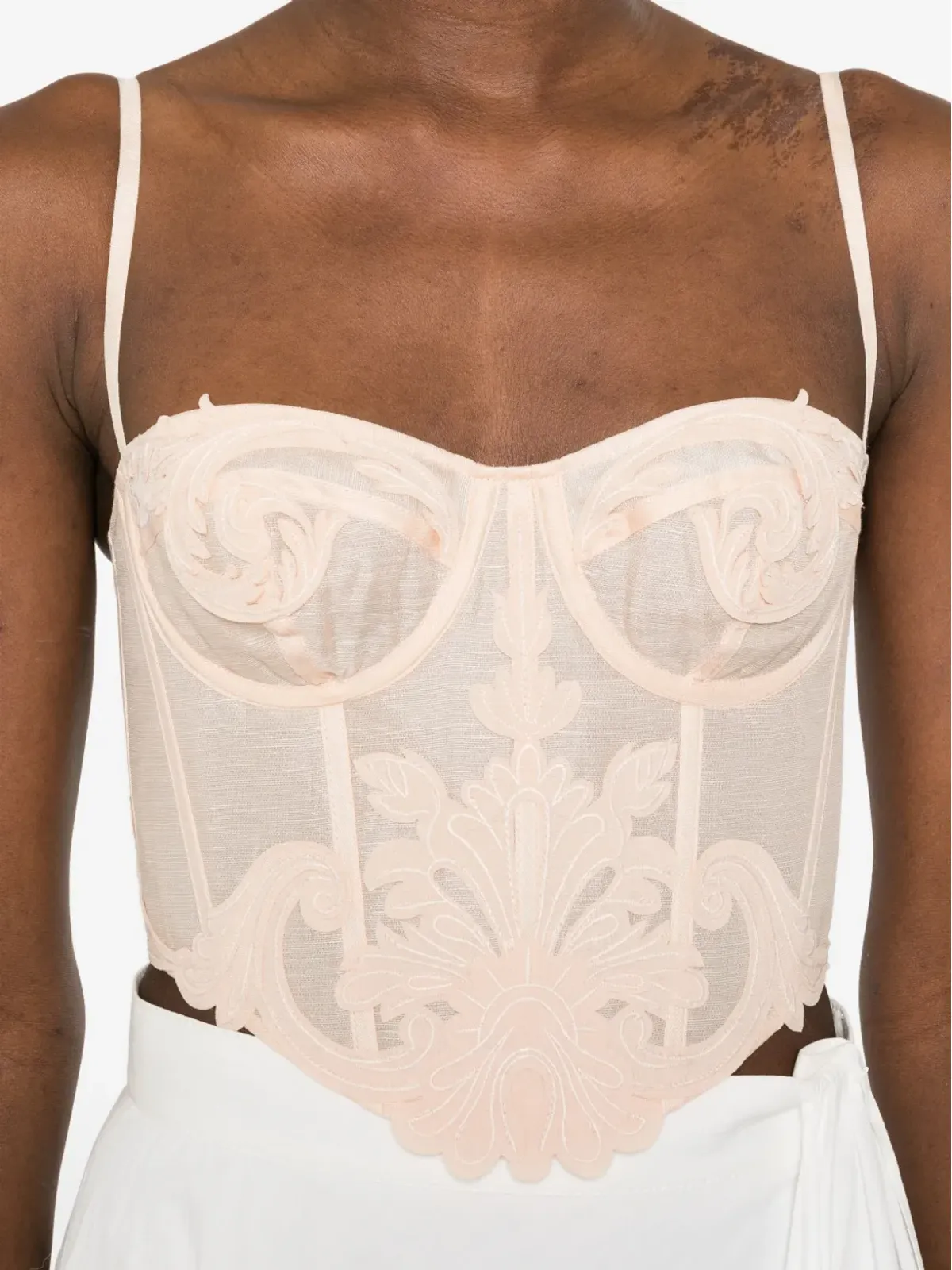ZIMMERMANN Rebellion filigree-collar corset - Orange - 画像5