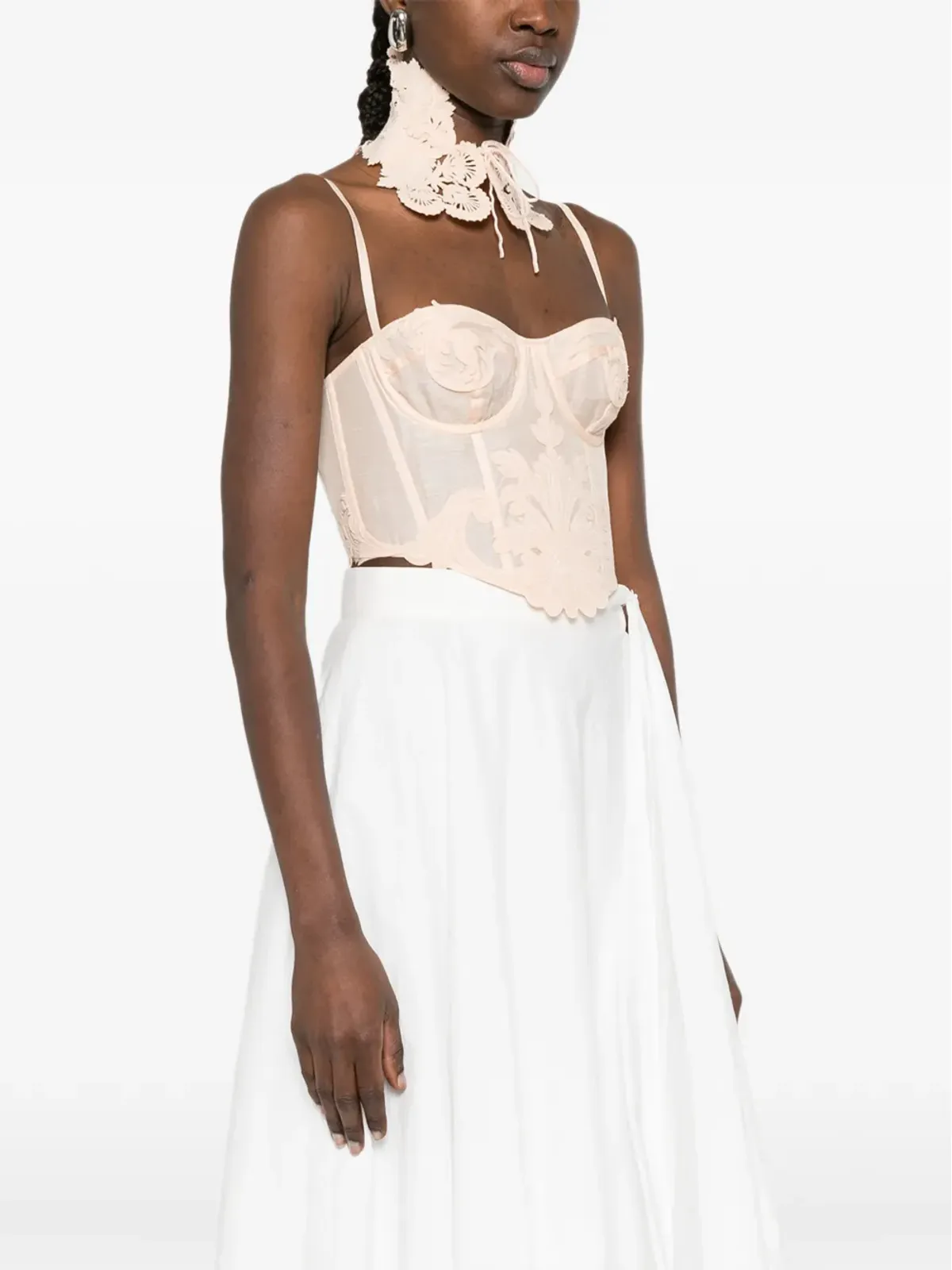 ZIMMERMANN Rebellion filigree-collar corset - Orange - 画像3
