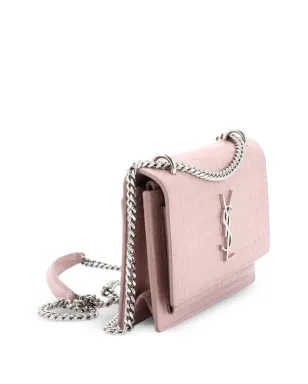 Saint Laurent Pre-Owned サンセットチェーン ウォレット クロコダイル型押しレザー クロスボディバッグ - サムネイル3