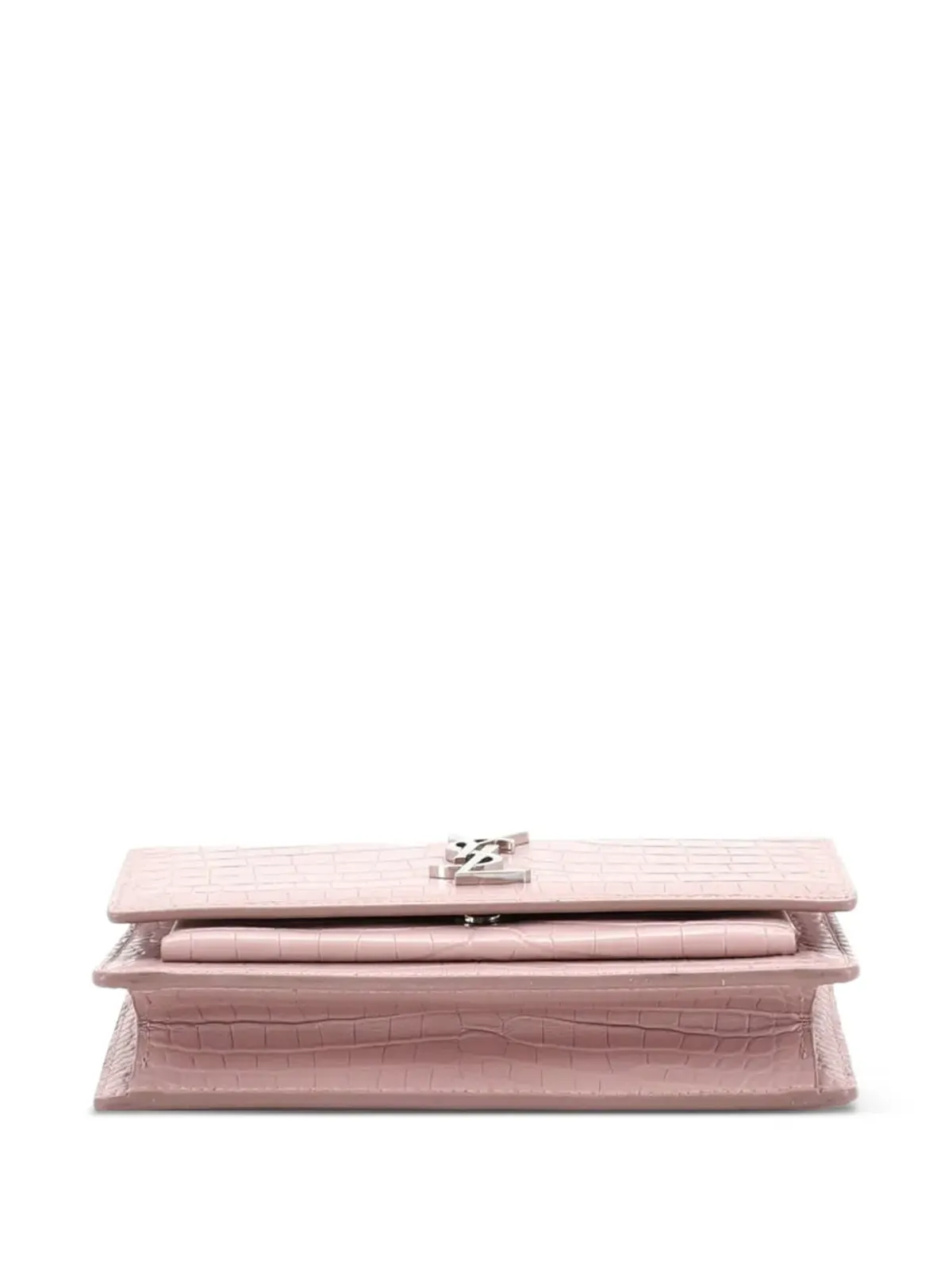 Saint Laurent Pre-Owned サンセットチェーン ウォレット クロコダイル型押しレザー クロスボディバッグ - 画像4