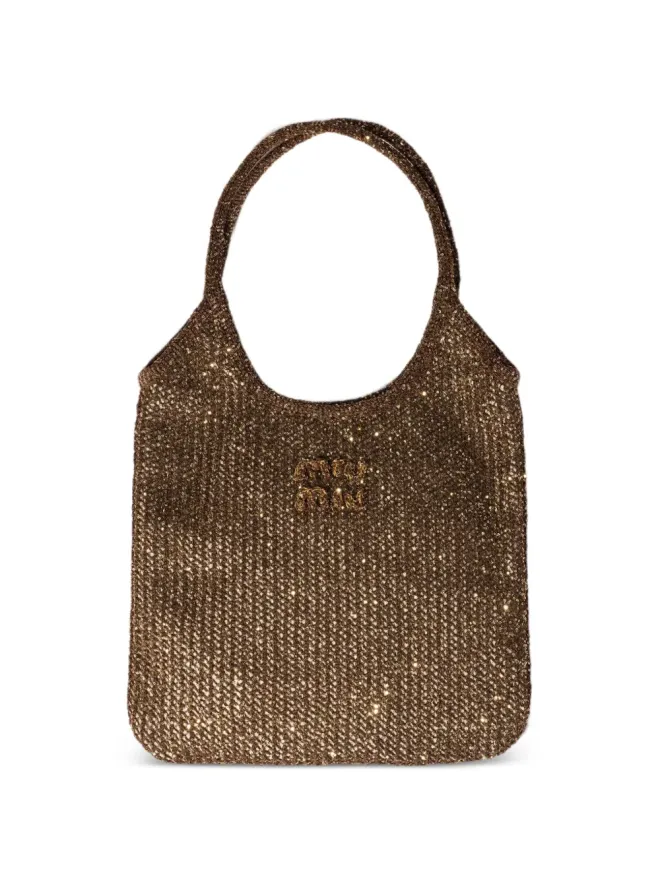 Miu Miu Miu Miu Ivy sequin mesh bag - Brownの商品画像