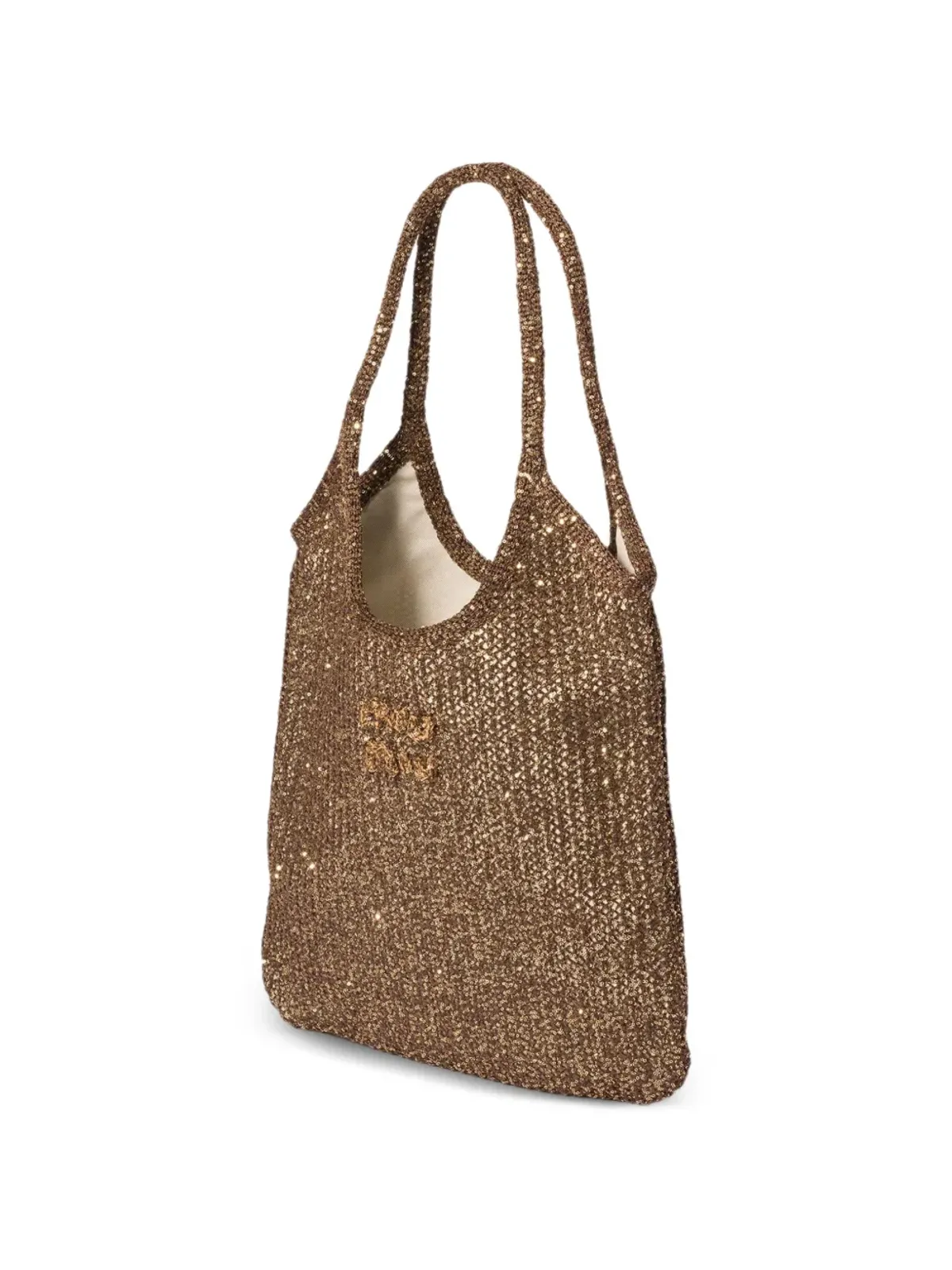 Miu Miu Ivy sequin mesh bag - Brown - 画像3