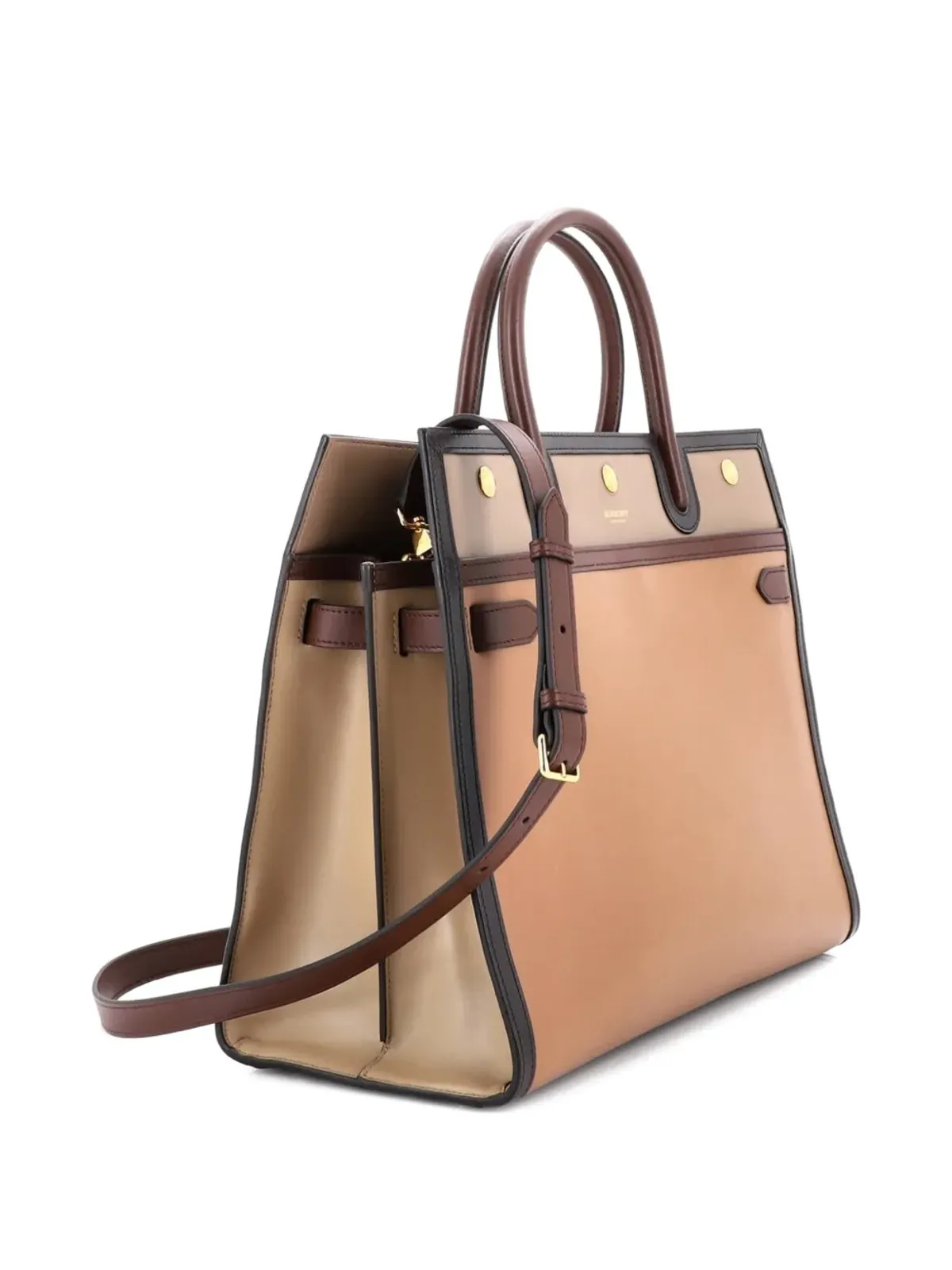 Burberry Pre-Owned ツーハンドル レザートートバッグ ブラウン - 画像3