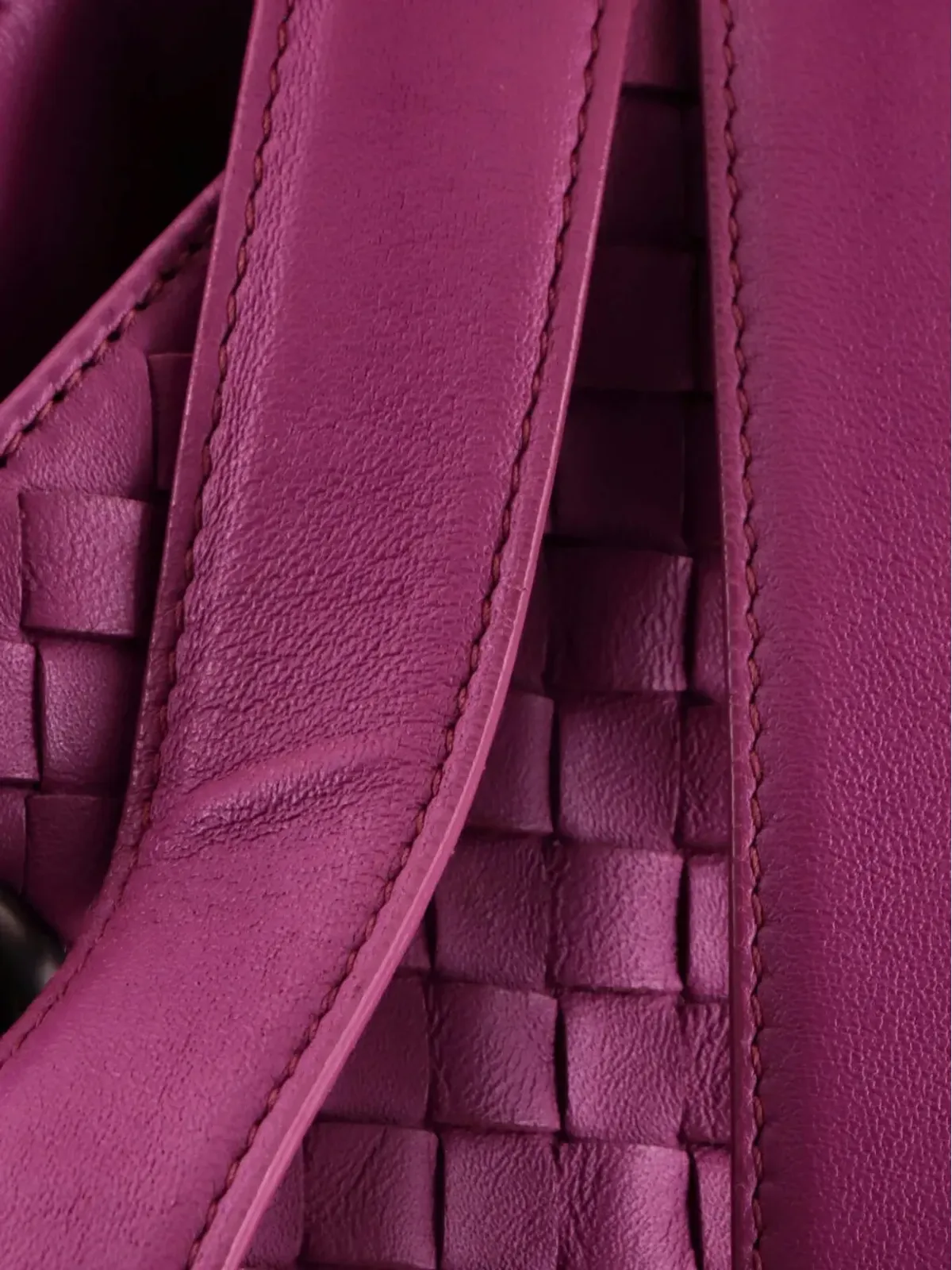 Bottega Veneta ビンテージ ダブルチェーン・トート イントレチャート ナパ ショルダーバッグ - パープル - 画像5