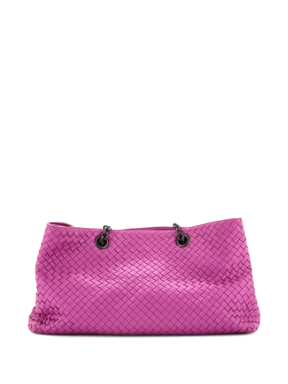 Bottega Veneta ビンテージ ダブルチェーン・トート イントレチャート ナパ ショルダーバッグ - パープル - 画像2