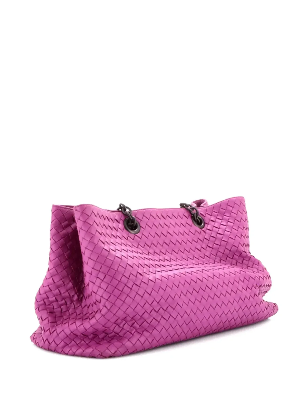 Bottega Veneta ビンテージ ダブルチェーン・トート イントレチャート ナパ ショルダーバッグ - パープル - 画像3
