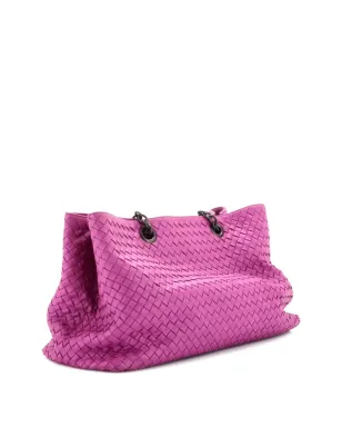 Bottega Veneta ビンテージ ダブルチェーン・トート イントレチャート ナパ ショルダーバッグ - パープル - サムネイル3