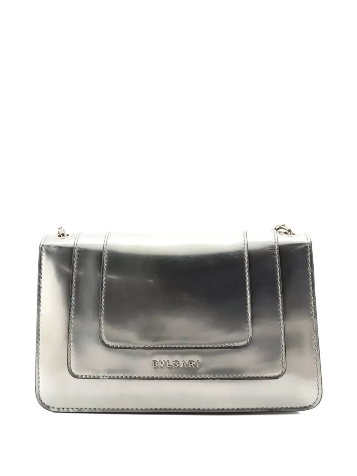 Bvlgari Vintage セルペンティフォーエバー メタリックレザー 小型ショルダーバッグ - 画像2