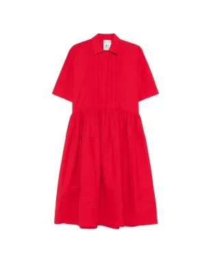 Semicouture プリーツハーフボタン ドレス - レッド - サムネイル1