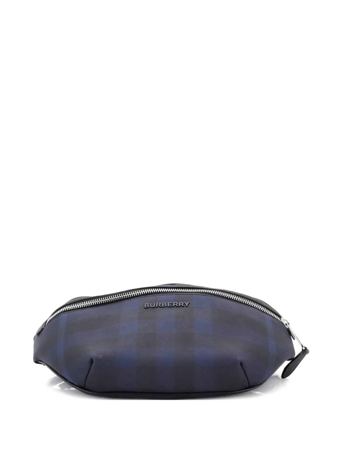 Burberry Pre-Owned カソン バムバッグ チェック柄 E-Canvas ミディアム ベルトバッグ ブルー - 画像4