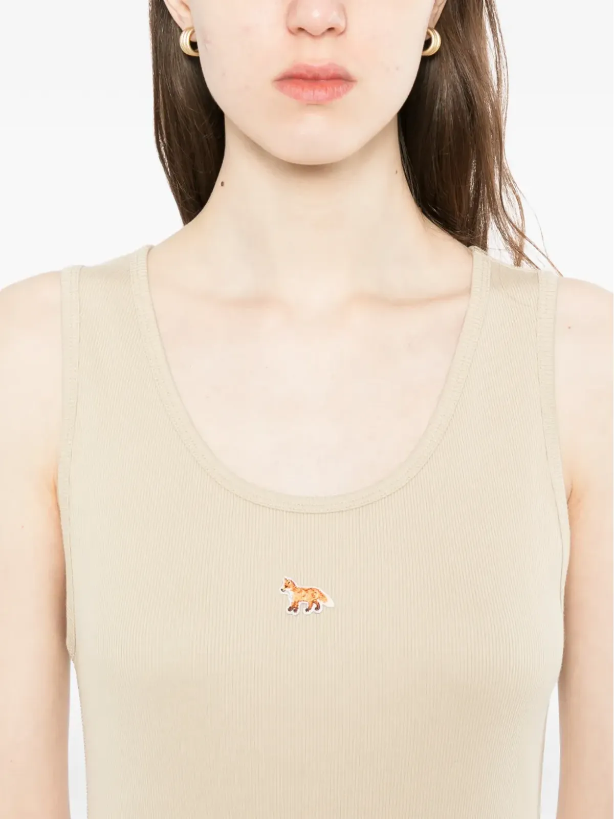 Maison Kitsuné ロゴ刺繍入りリブ編みタンクドレス - 画像5