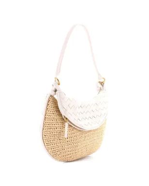 Bottega Veneta Pre-Owned ジェメリ ラフィア×イントレッチアート レザー ショルダーバッグ - サムネイル4