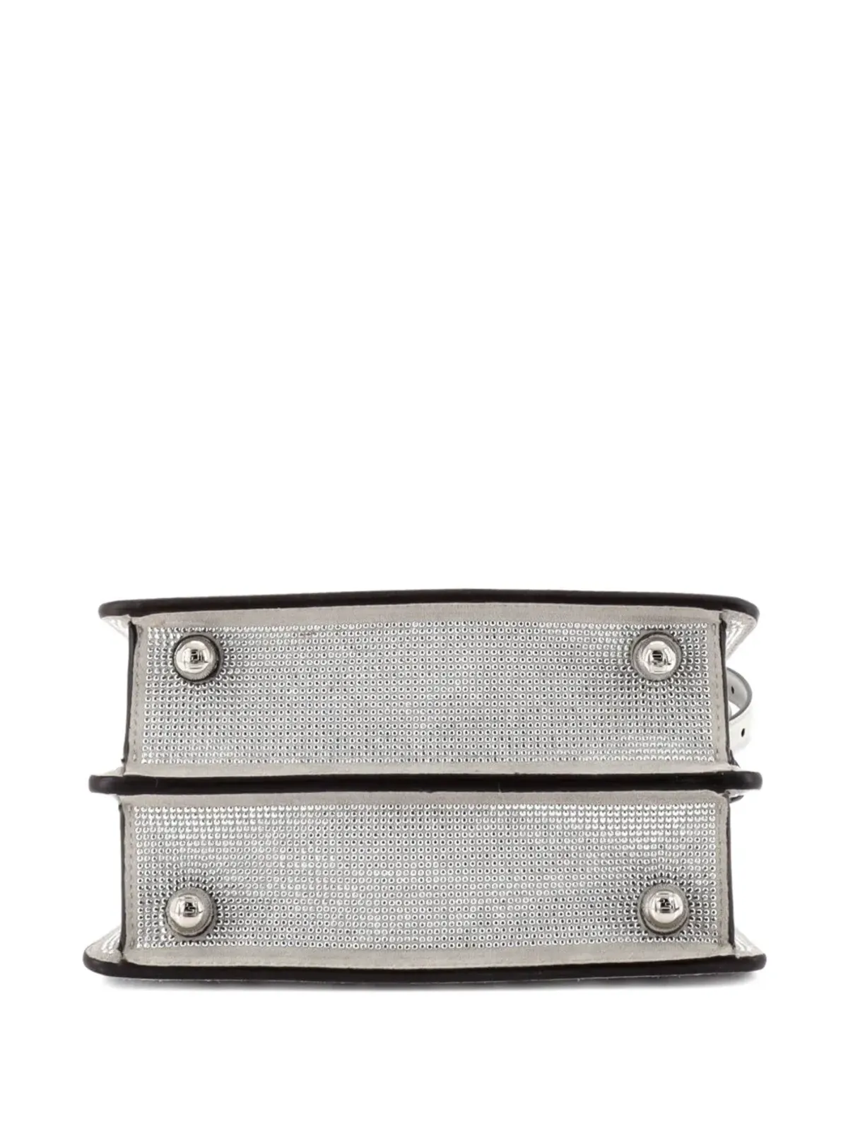Fendi Vintage Peekaboo ISeeUバッグ Zucca クリスタルエンベリッシュド スエード ペティート サッチェル - グレー - 画像4