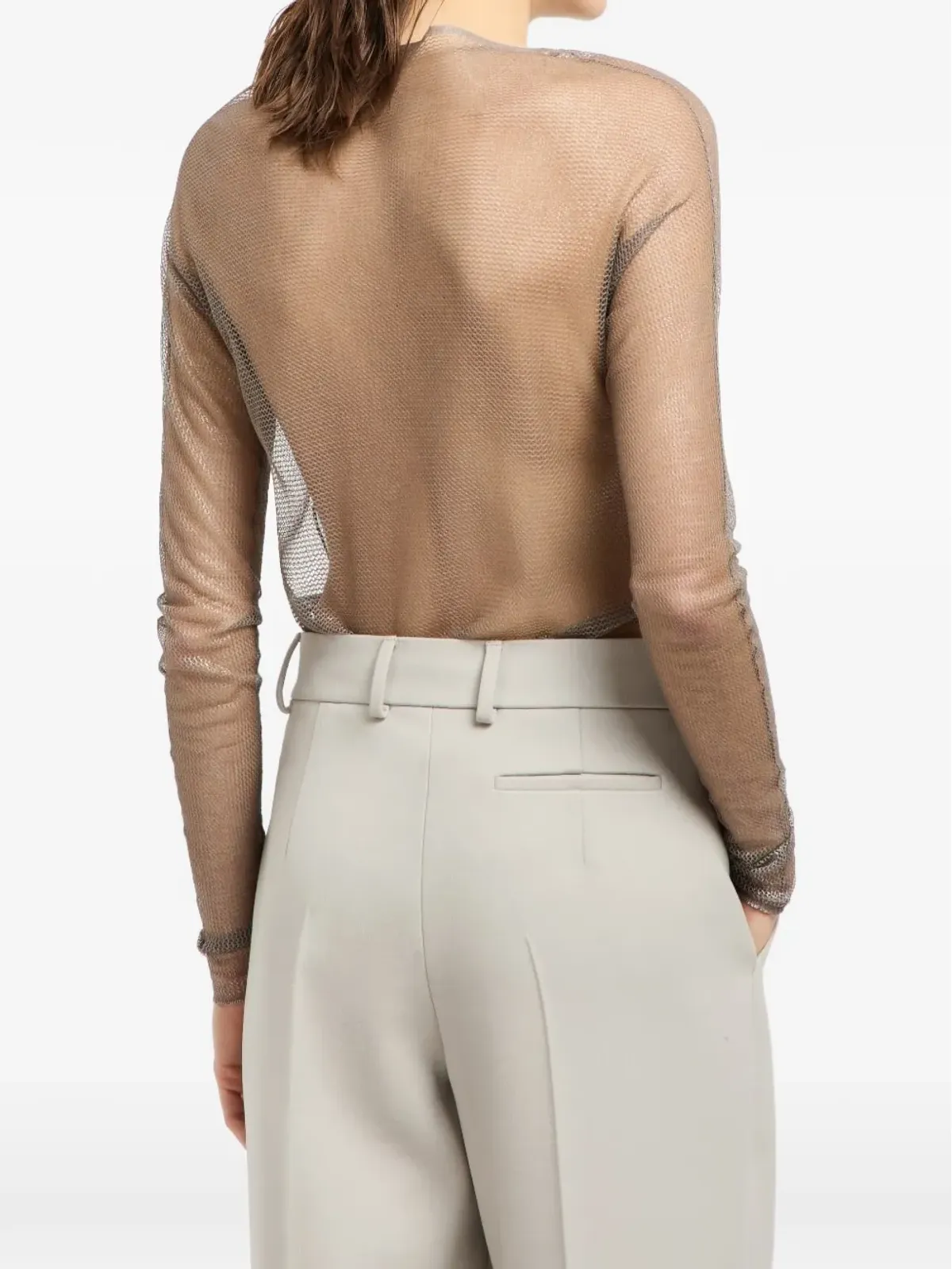 Giorgio Armani ロングスリーブ メッシュトップ - 画像2