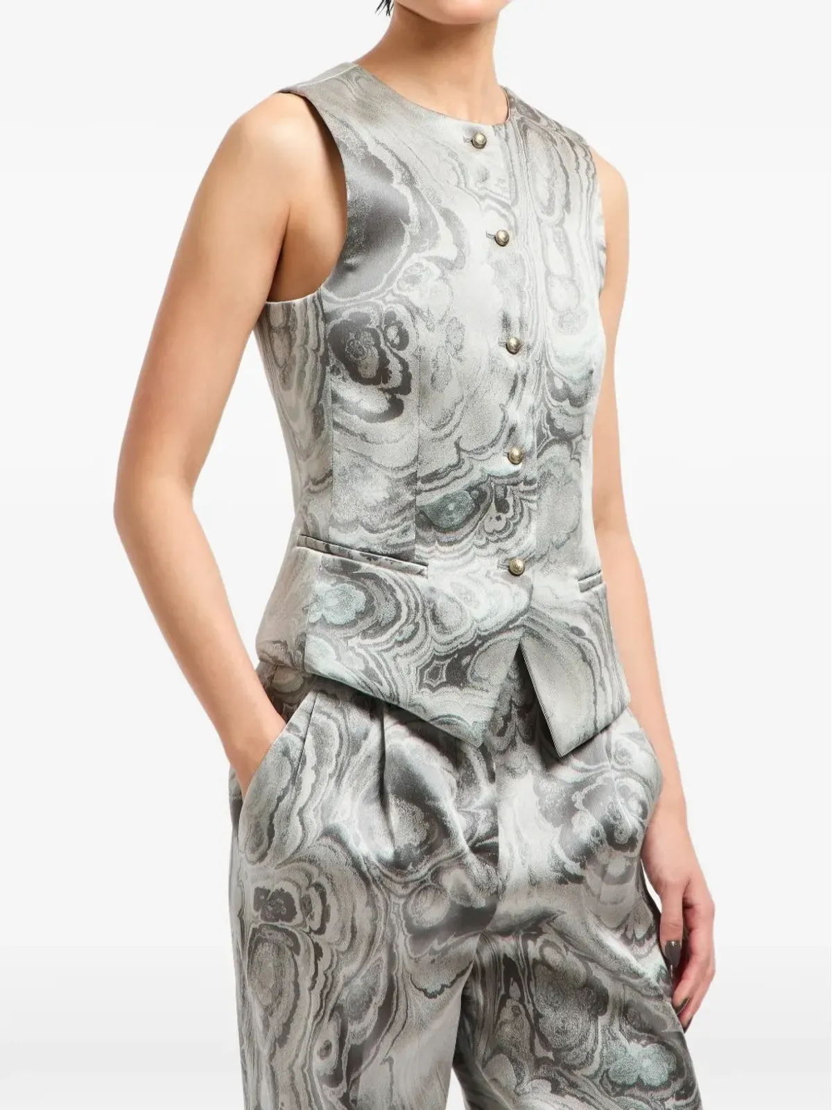 Giorgio Armani ジャカードボタン付きジレ - 画像2