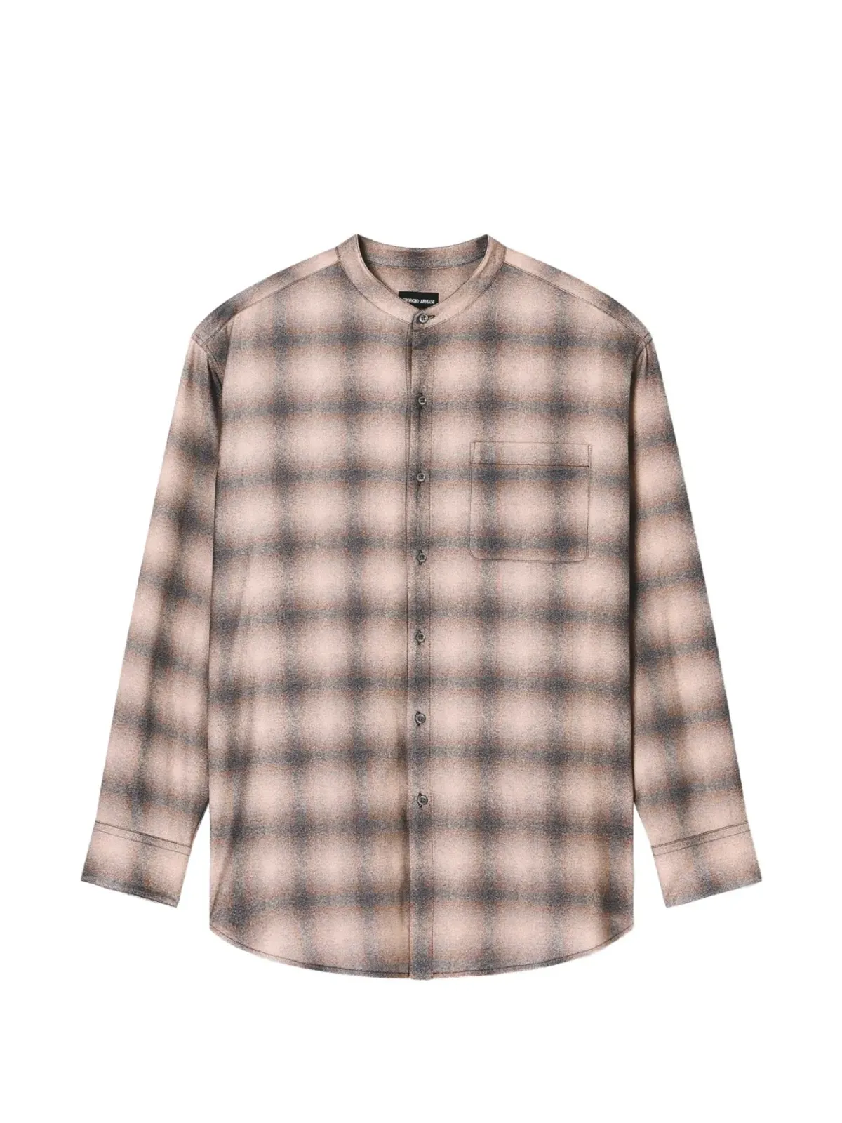 Giorgio Armani 衿なしチェック柄シャツ - ニュートラルカラー - 画像1