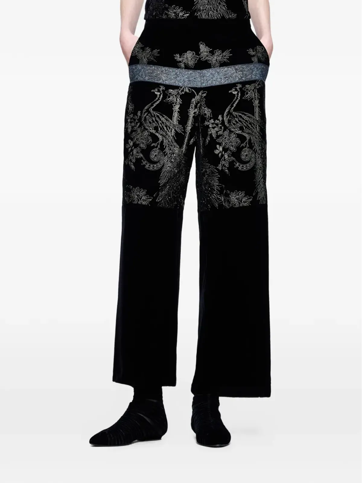 Giorgio Armani 刺繍ベルベットパンツ - 画像2