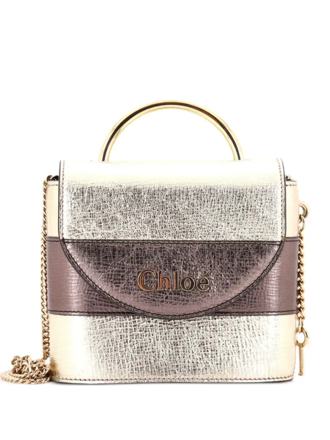 Chloé Pre-Owned Chloé Pre-Owned アビー ロック バッグ レザー スモール クロスボディバッグ - ゴールドの商品画像