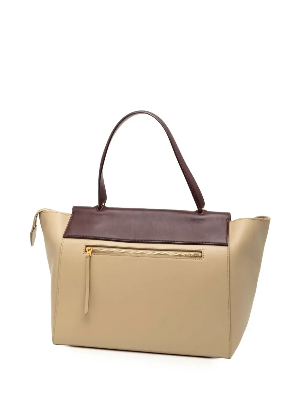 Celine Pre-Owned 2014 ミニ トリコロール グレインド カーフスキン ベルトサッチェル - ブラウン - 画像3