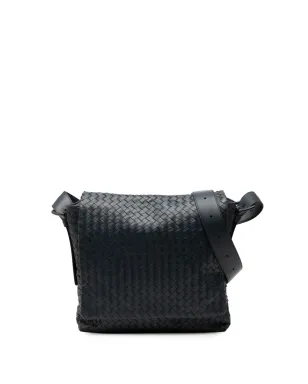 Bottega Veneta Pre-Owned イントレッチャート ナパ フラップ クロスボディバッグ - ブラック - サムネイル1