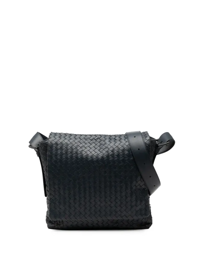 Bottega Veneta Pre-Owned Bottega Veneta Pre-Owned イントレッチャート ナパ フラップ クロスボディバッグ - ブラックの商品画像