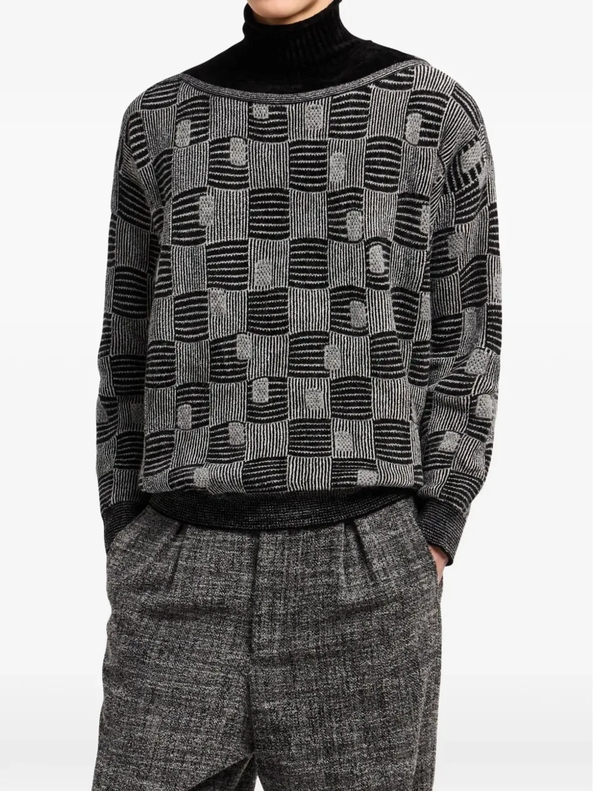 Giorgio Armani タートルネック柄セーター - 画像2