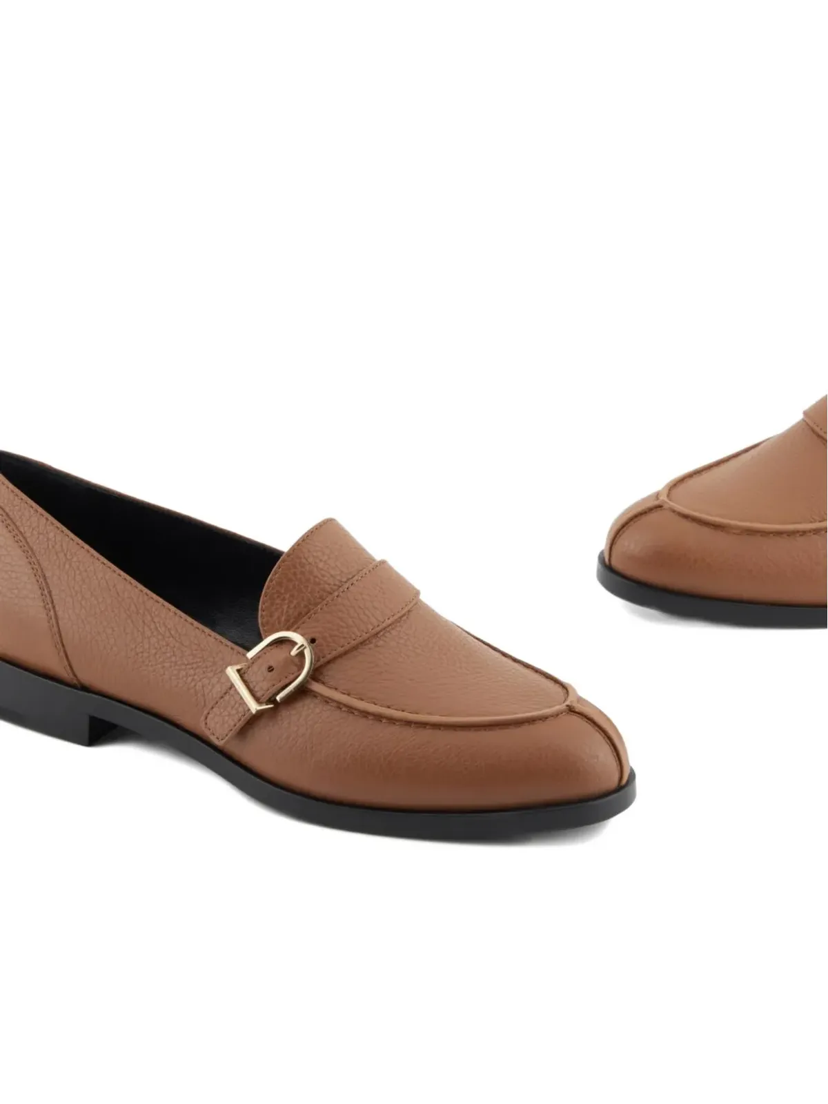 Giorgio Armani バックルストラップ レザー ローファー - 画像3
