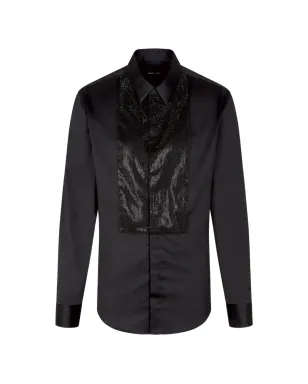 Giorgio Armani ラインストーン装飾シャツ - ブラック - サムネイル1