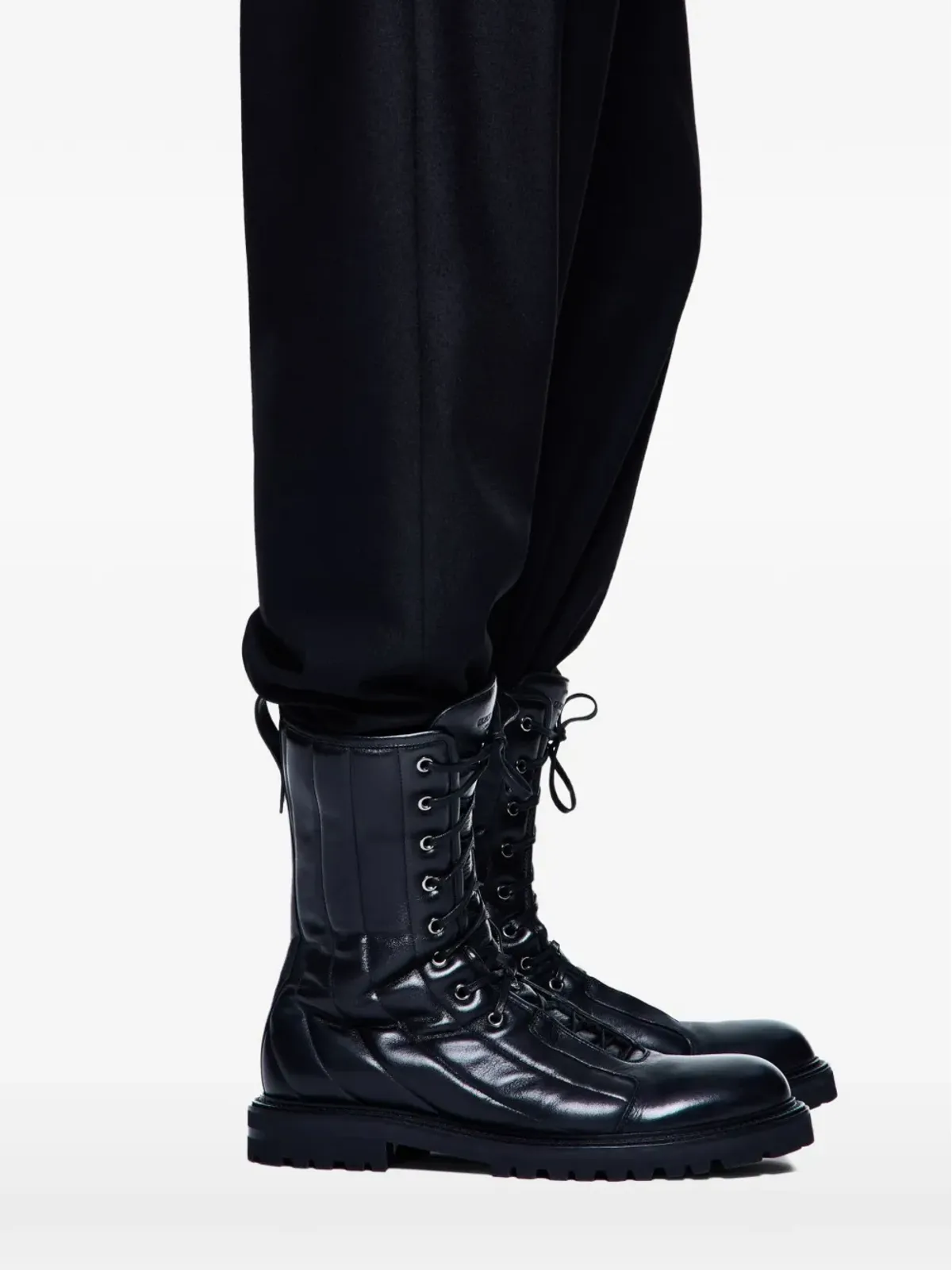Giorgio Armani レースアップ・コンバットブーツ - 画像3