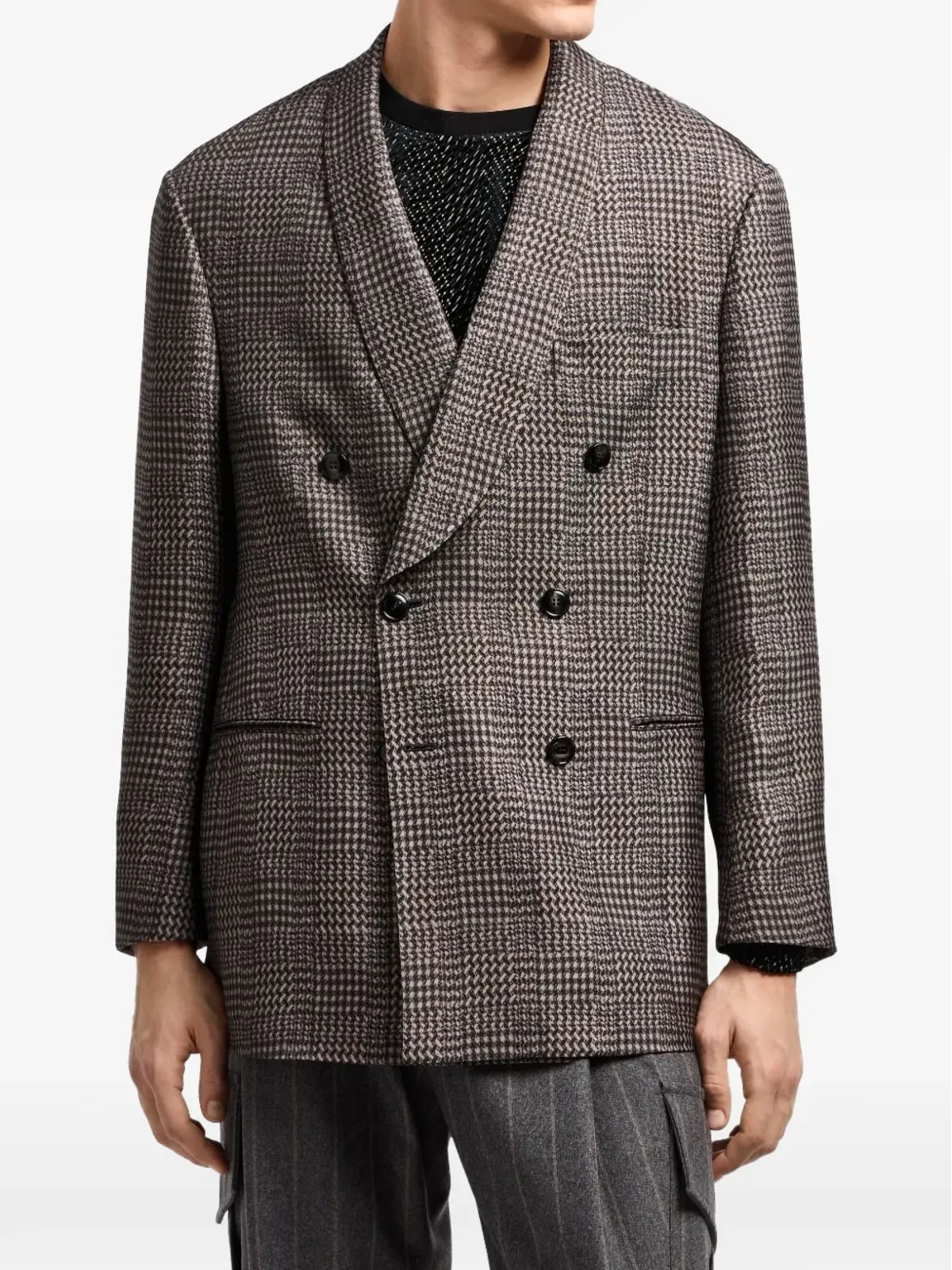 Giorgio Armani ダブルブレストコート - Brown - 画像2