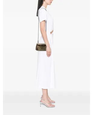 Bottega Veneta Pre-Owned メタリックカーフスキン インテレッチオミラージュ チェーンフラップ クロスボディバッグ - ゴールド - サムネイル2