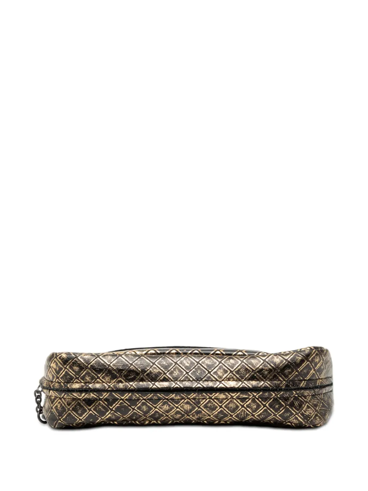 Bottega Veneta Pre-Owned メタリックカーフスキン インテレッチオミラージュ チェーンフラップ クロスボディバッグ - ゴールド - 画像4