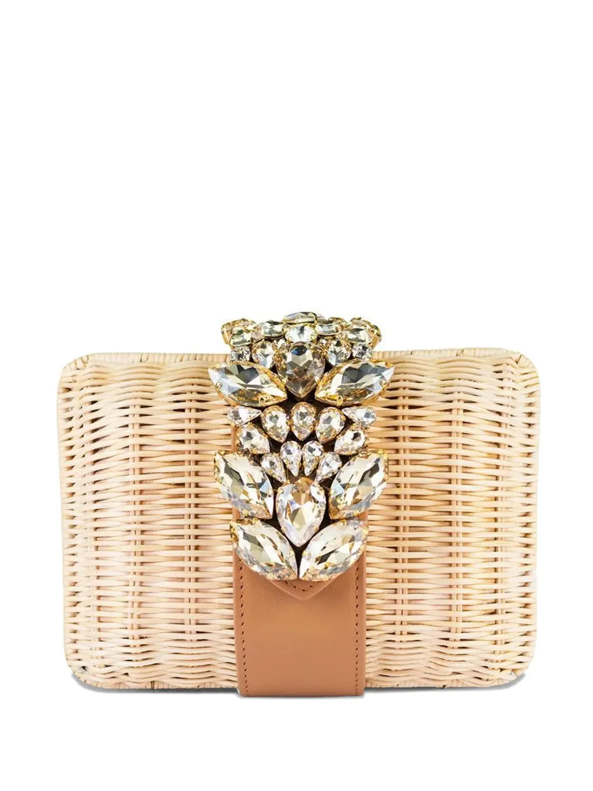 Gedebe Capri crystal-embellished clutch bag - Neutrals - 画像1