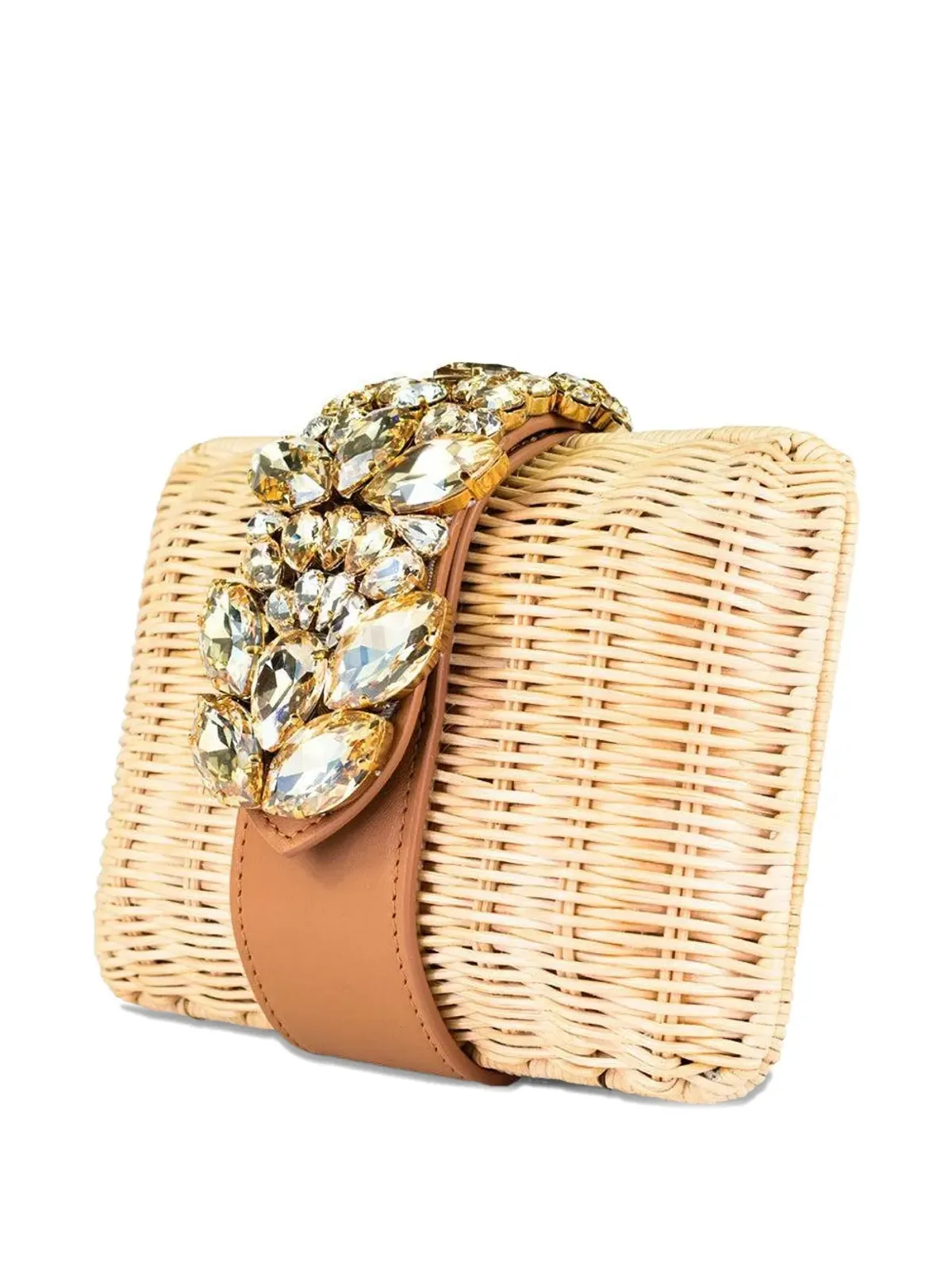 Gedebe Capri crystal-embellished clutch bag - Neutrals - 画像4