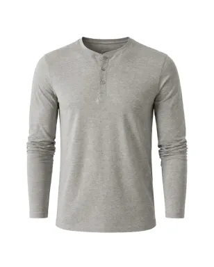 PATRICK ASSARAF ボタン付きヘンリーネックTシャツ - グレー - サムネイル1