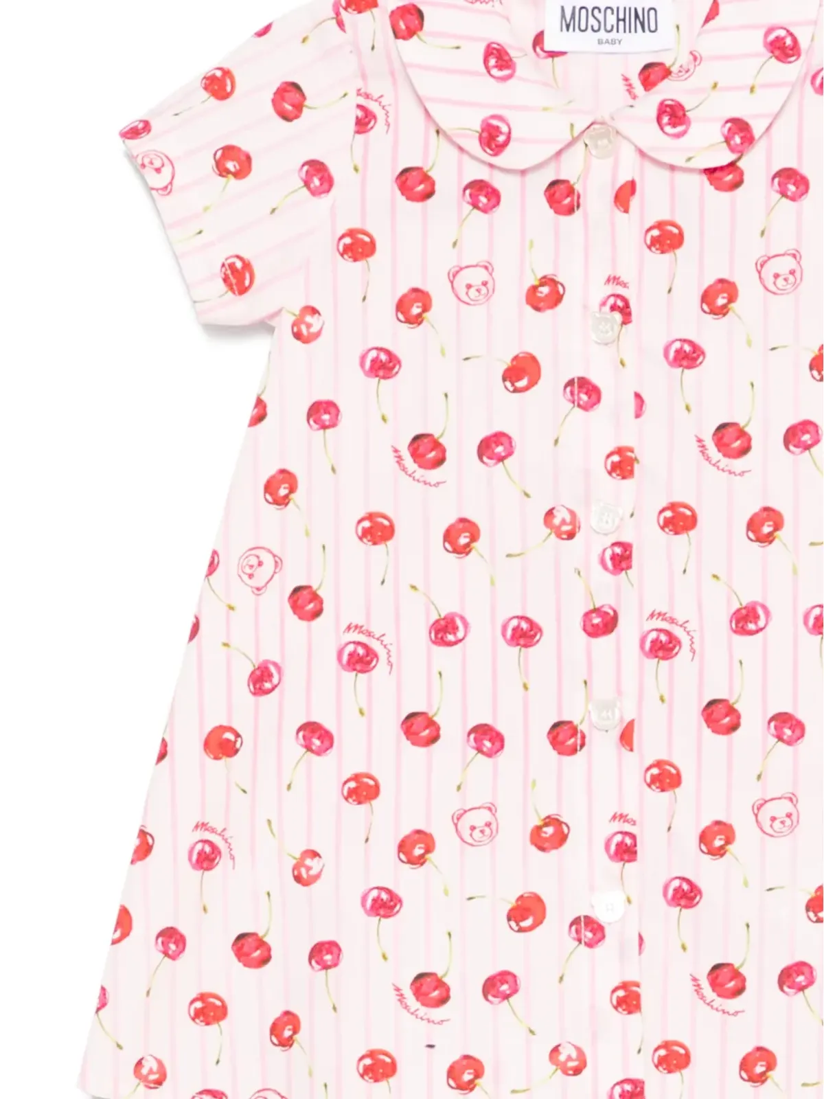 Moschino Kids ピーターパンカラー プリントドレス - 画像3