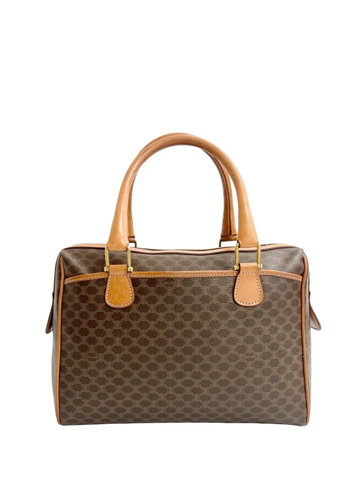 Celine Pre-Owned 1994 Macadam コーテッドキャンバス ボストンバッグ ブラウン - 画像3